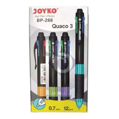 Pulpen Joyko JOYKO QUACO 3 BP-288 - 4 Warna 1 lusin