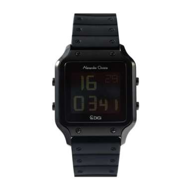 Jam Tangan Wanita Alexandre Christie AC 9382 Digital Rubber Original FULL BLACK