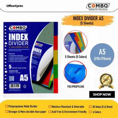 Index Divider A5 / Binder Divider / Pembatas Binder / File Divider A5 / Divider Plastik