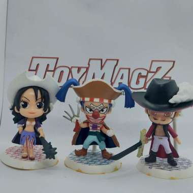 Mini Figure Anime One Piece set isi 3 Alvida Buggy Mihawk eks kolpri