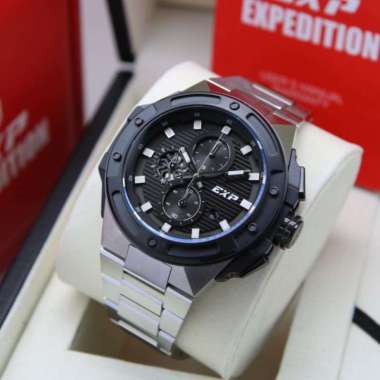 JAM TANGAN PRIA EXPEDITION 6818 / E6818 / E 6818 RANTAI ORIGINAL SILVER BLACK