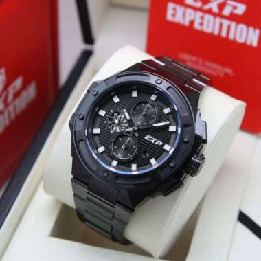 JAM TANGAN PRIA EXPEDITION 6818 / E6818 / E 6818 RANTAI ORIGINAL FULL BLACK