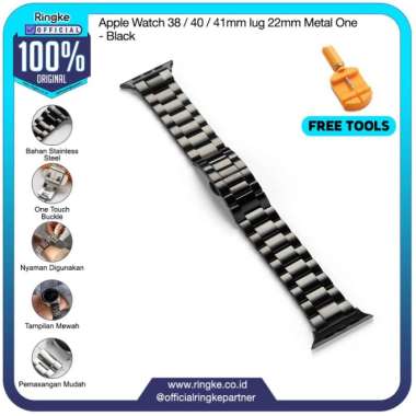 Ringke Apple Watch 38 / 40 / 41mm lug 22mm Metal Strap Bracelet Black
