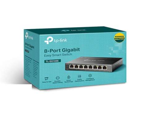TPLINK TL-SG108E 8-Port Gigabit Easy Smart Switch TPLINK