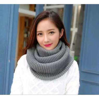 VERISH Syal Rajut Winter Model Ring Lilit Kalung Kuning