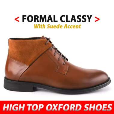 OM17 SEPATU PRIA BOOT OBERMAIN ORIGINAL FORMAL KULIT COKLAT BROWN