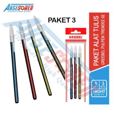 Aksesoren Pulpen [1 Set/3 Pcs] Greebel / Alat Tulis Sekolah / Kantor / Paket Alat Koreksi Murah Pake