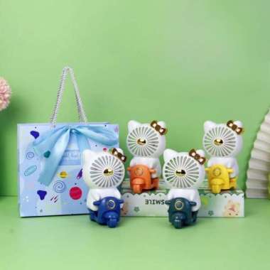 KIPAS ANGIN MINI KARAKTER HELLO KITTY NAIK VESPA PORTABLE FAN hijau