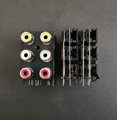 Socket Soket Female RCA 6 Slot Lubang Vertical Konektor AV - Kotak