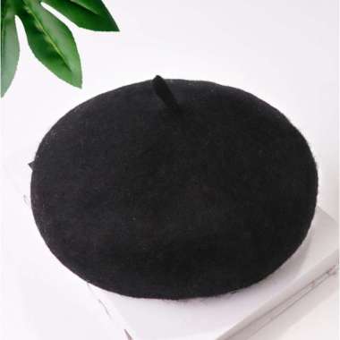 VERISH Woman Baret Hat Topi Wanita Import Hitam