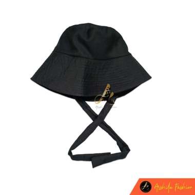 VERISY TOPI BUCKET WIDE BESAR TALI PANJANG / BUCKET SELEBGRAM Hitam