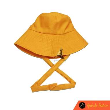 VERISY TOPI BUCKET WIDE BESAR TALI PANJANG / BUCKET SELEBGRAM Kuning Mustard