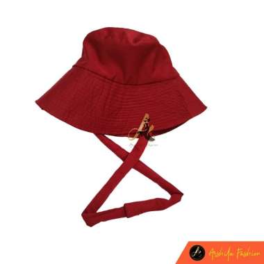 VERISY TOPI BUCKET WIDE BESAR TALI PANJANG / BUCKET SELEBGRAM Maroon