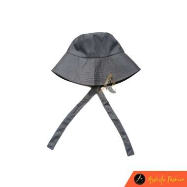 VERISY TOPI BUCKET WIDE BESAR TALI PANJANG / BUCKET SELEBGRAM Abu