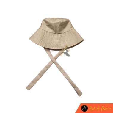 VERISY TOPI BUCKET WIDE BESAR TALI PANJANG / BUCKET SELEBGRAM Krem