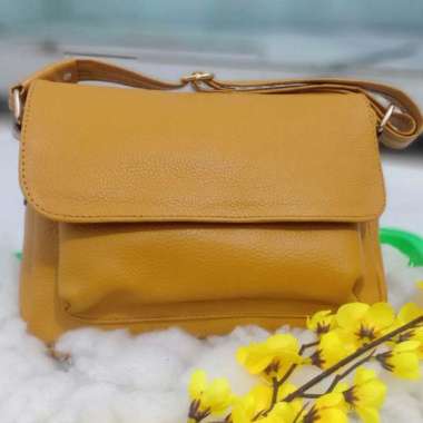 VERISH TAS KULIT GARUT TERLARIS PAPIRUT ASLI KULIT SAPI ASLI ORIGINAL TAS SELEMPANG WANITA M Kuning