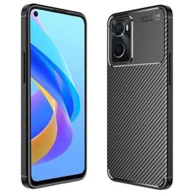 Casing Oppo A76 A96 Casing Cover Carbon 360 Soft Case - Hitam