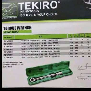 Deskripsi Tekiro Kunci Torsi 1/2" Kunci Momen Torque Wrench 40-200 N.M 3/8''(TR-300)