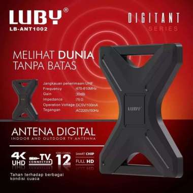 LUBY LB-ANT1002 Antena Tv Digital / Antena Tv Digital Indoor Dan Outdoor Antena Dalam