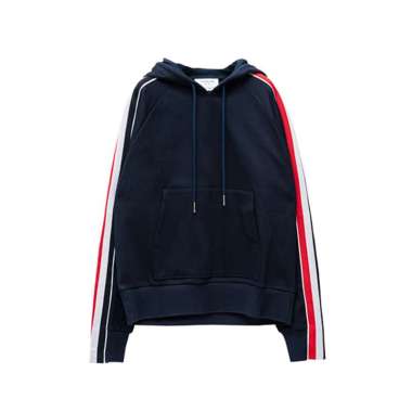 Thom Browne Interlocking RWB Stripe Hoodie Navy Blue 4