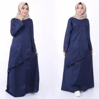 BIG SALE Gamis murah couple ibu dan anak gamis dewasa katun adem L - HIJAU BOTOL