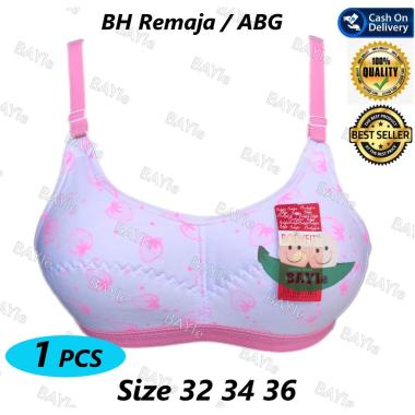 1 Pcs Bh/Bra Remaja Abg/Wanita Tanpa Kawat Bahan Katun Mute/Bodyfit Pakaian Dalam Perempuan Cewek 32