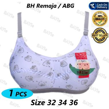 1 Pcs Bh/Bra Remaja Abg/Wanita Tanpa Kawat Bahan Katun Mute/Bodyfit Pakaian Dalam Perempuan Cewek 32