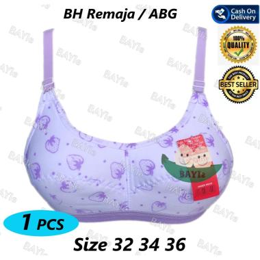 1 Pcs Bh/Bra Remaja Abg/Wanita Tanpa Kawat Bahan Katun Mute/Bodyfit Pakaian Dalam Perempuan Cewek 36