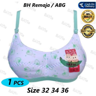 1 Pcs Bh/Bra Remaja Abg/Wanita Tanpa Kawat Bahan Katun Mute/Bodyfit Pakaian Dalam Perempuan Cewek 36