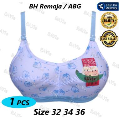 1 Pcs Bh/Bra Remaja Abg/Wanita Tanpa Kawat Bahan Katun Mute/Bodyfit Pakaian Dalam Perempuan Cewek 32