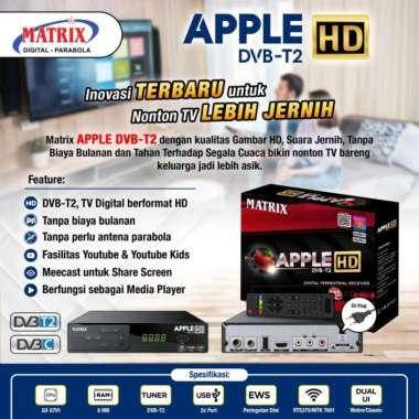 Set Top Box MATRIX DVB T2 STB EWS Apple Full HD Receiver Tv Digital - HDMI 1.5M