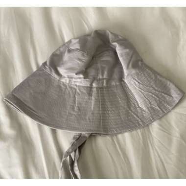 BUCKET HAT- bucket hat aksen tali- Bucket lebar /topi wanita terlaris/Bucket pantai GREY