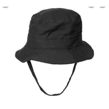 BUCKET HAT- bucket hat aksen tali- Bucket lebar /topi wanita terlaris/Bucket pantai HITAM RIMBA