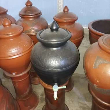 Tempat cuci tangan tanah liat / wastafel gerabah / gentong tanah liat Besar