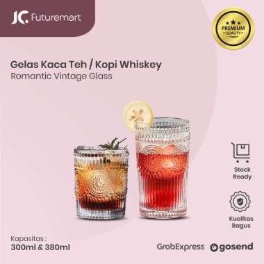 GELAS KACA TEH KOPI MINUMAN WHISKY BIR ROMANTIC VINTAGE GLASS 380 ML
