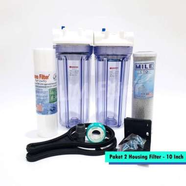 Paket Filter Air 2 Housing 10" Eugen Clear (Sediment & CTO) Drat 1 inch