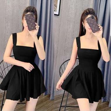 1633 Dress Korea/Mini Dress Sexy/Stelan Rok Sexy/Setelan Mini Sexy Hitam - XL