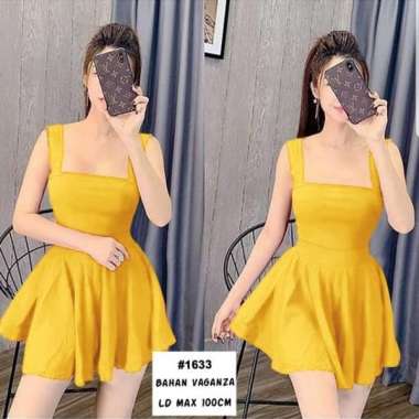 1633 Dress Korea/Mini Dress Sexy/Stelan Rok Sexy/Setelan Mini Sexy Kuning - XL