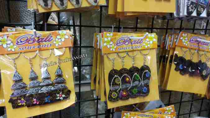 Paket Gantungan kunci lukis Bali isi 4pcs Pulau Bali
