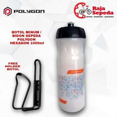 BOTOL MINUM BIDON SEPEDA POLYGON HEXAGON 1000 ML FREE HOLDER BOTOL