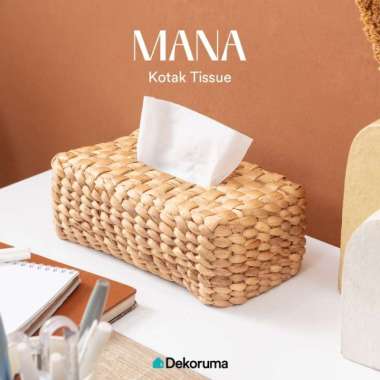Dekoruma MANA Tempat Tissue Anyaman Eceng Gondok Cokelat