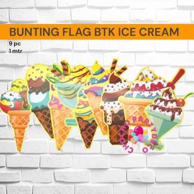 Bunting Flag Bentuk ICE CREAM / Banner Es Krim Banner Ice Cream