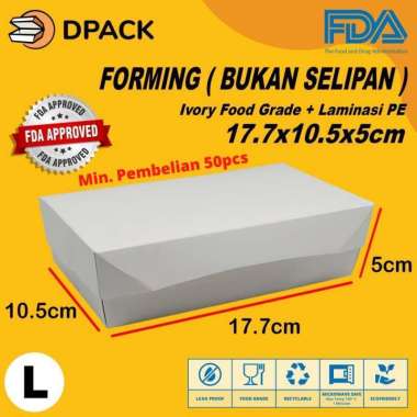 Per100 Paper Lunch Box Forming Polos Size L | Kemasan Makanan FoodGrade Ivory