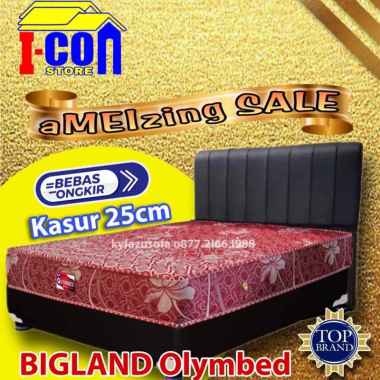 Bigland Olymbed Kasur Springbed tebal 25 cm SET Lokal 160 x 200 Merah