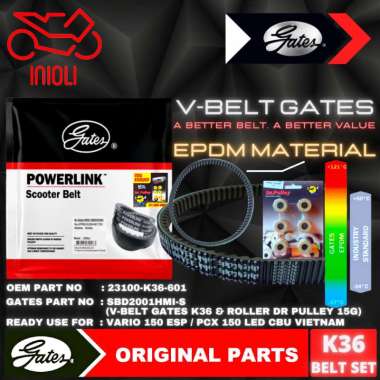 VAN BELT GATES V BELT V-BELT VBELT BELT SET GATES POWERLINK ROLLER DR PULLEY HONDA VARIO 150 LED OLD