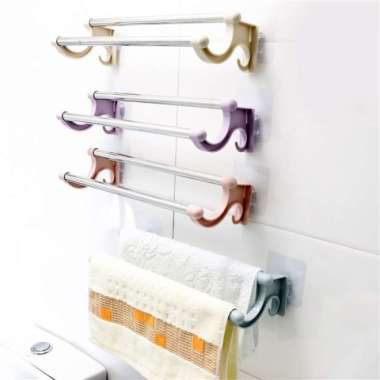 Gantungan jemur handuk towel hanger hook jemuran tempel dinding kamar TERBAIK Multicolor