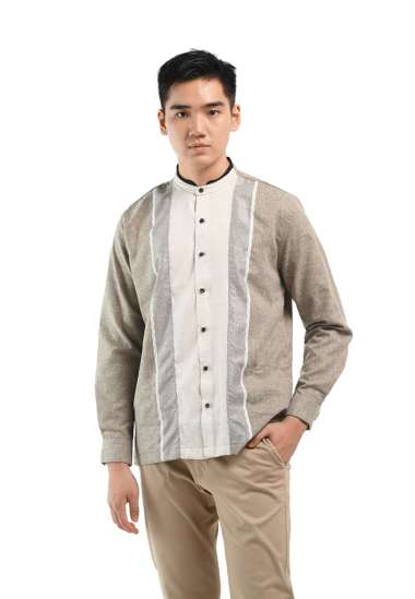 Manzone Kemeja Koko Lengan Panjang Pria ARFAN - BROWN S