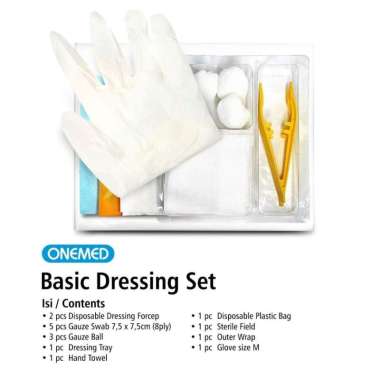 ONEMED - Basic Dressing Set | Kapas Kasa Plester Luka + Sarung Tangan