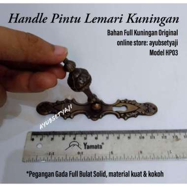Handle Pintu lemari Kuningan antik model Hp03 Tutup lubang kunci brass