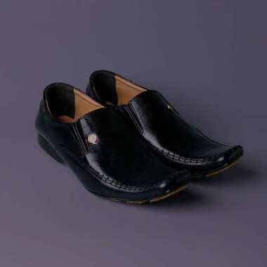 KQ Indonesia Sepatu Formal Pantopel Pria K-501 Original Kulit Asli - Black 43